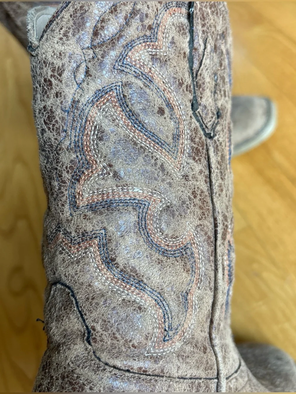 Roper Kids Scout Square Toe Cowboy Boots Brown Distressed Wear Toddler Boy Sz 13
